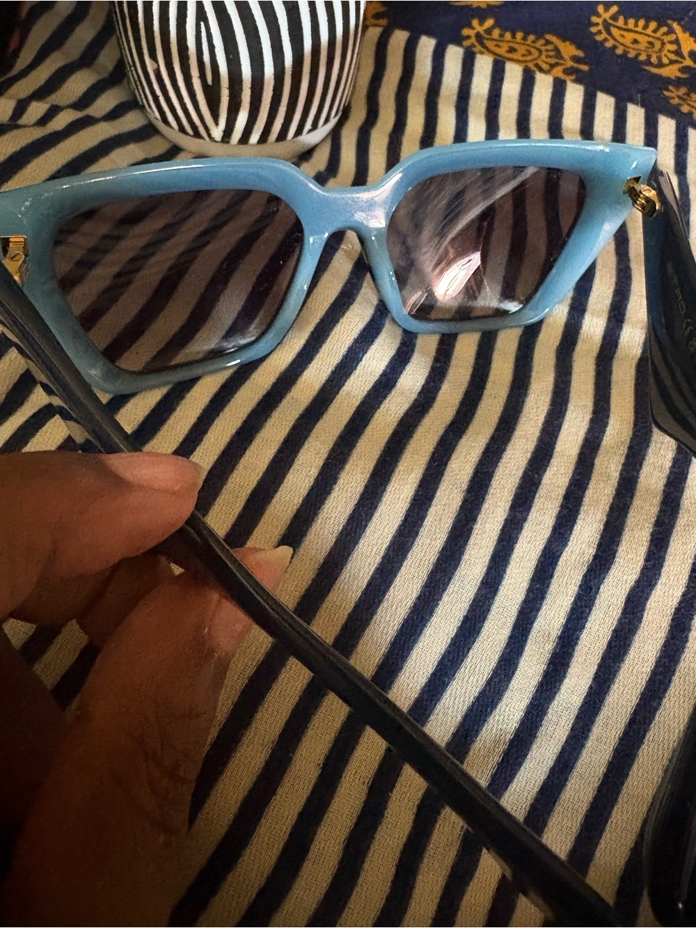Etro Two-Tone Blue Cat-Eye Sunglasses